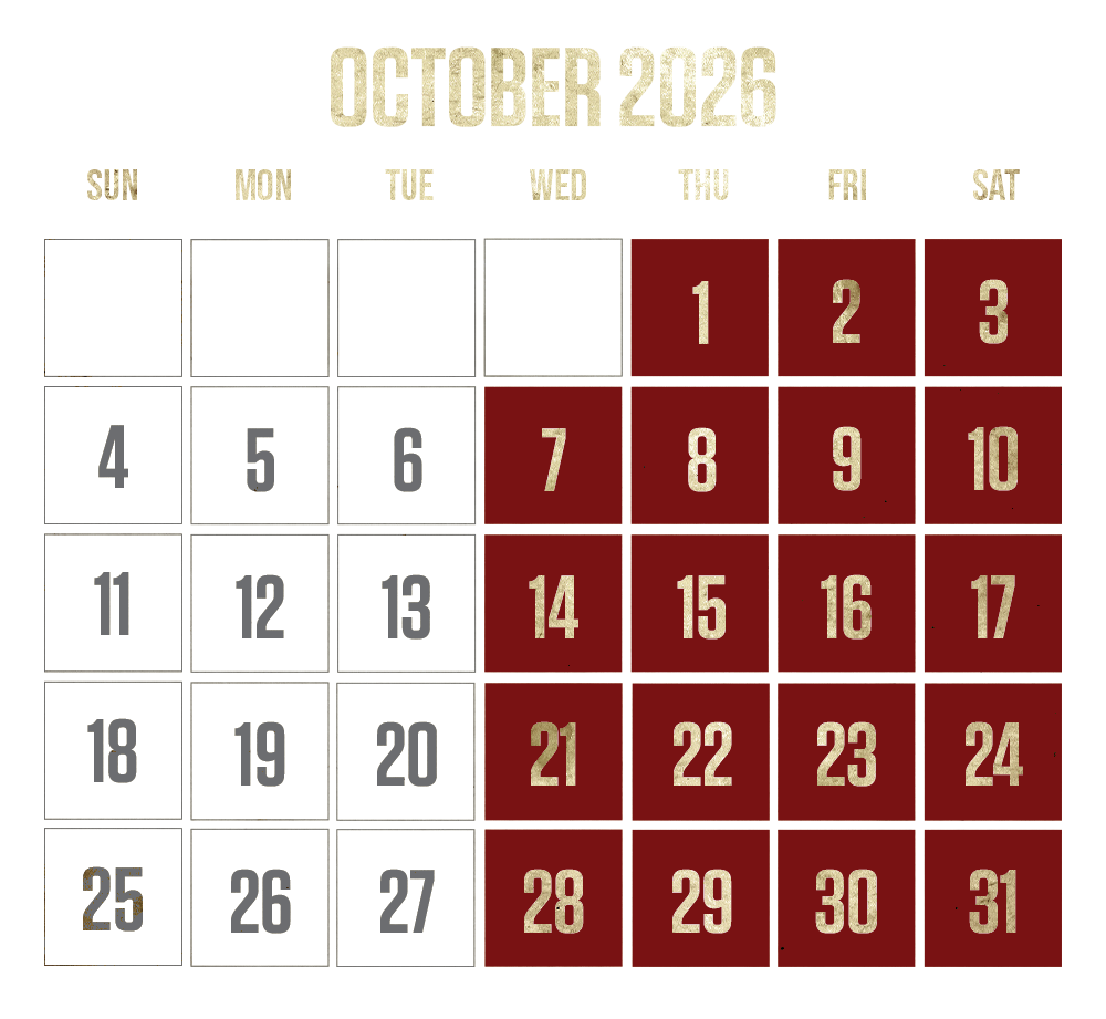 2026 october calendar